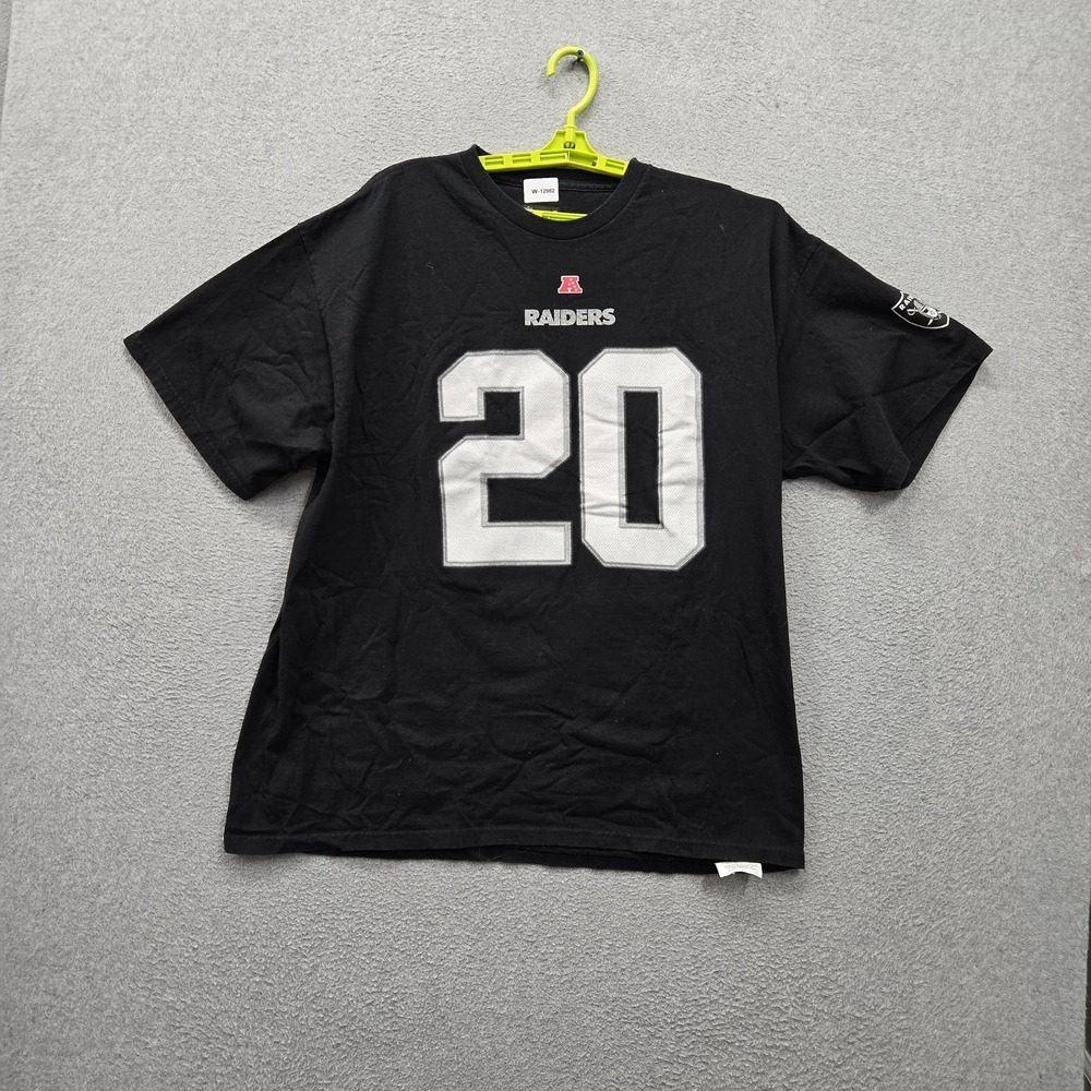 Las Vegas Raiders Men Shirt 2XL Black Darren Mcfadden #20 Logo Graphic Print NFL